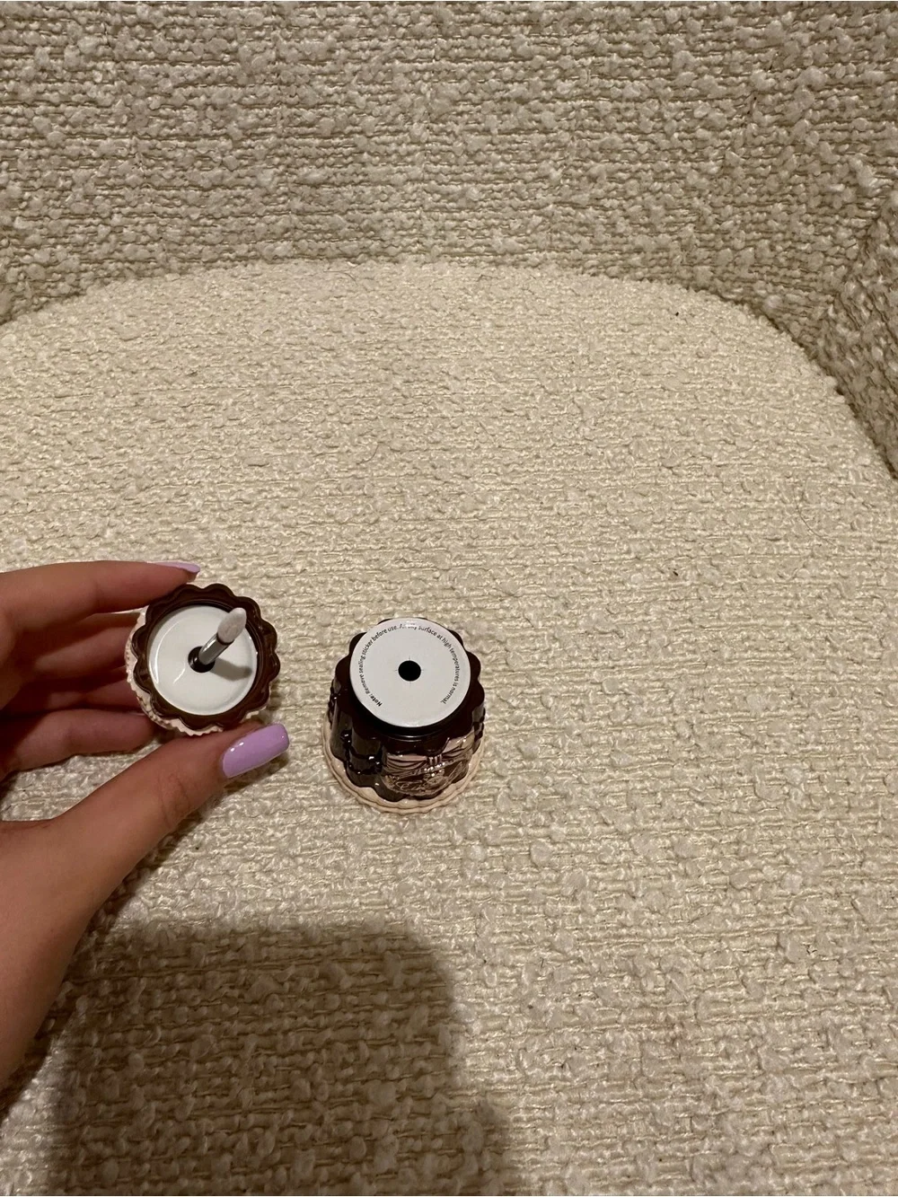 Chocolate Brown Key Charm with Pink Trim